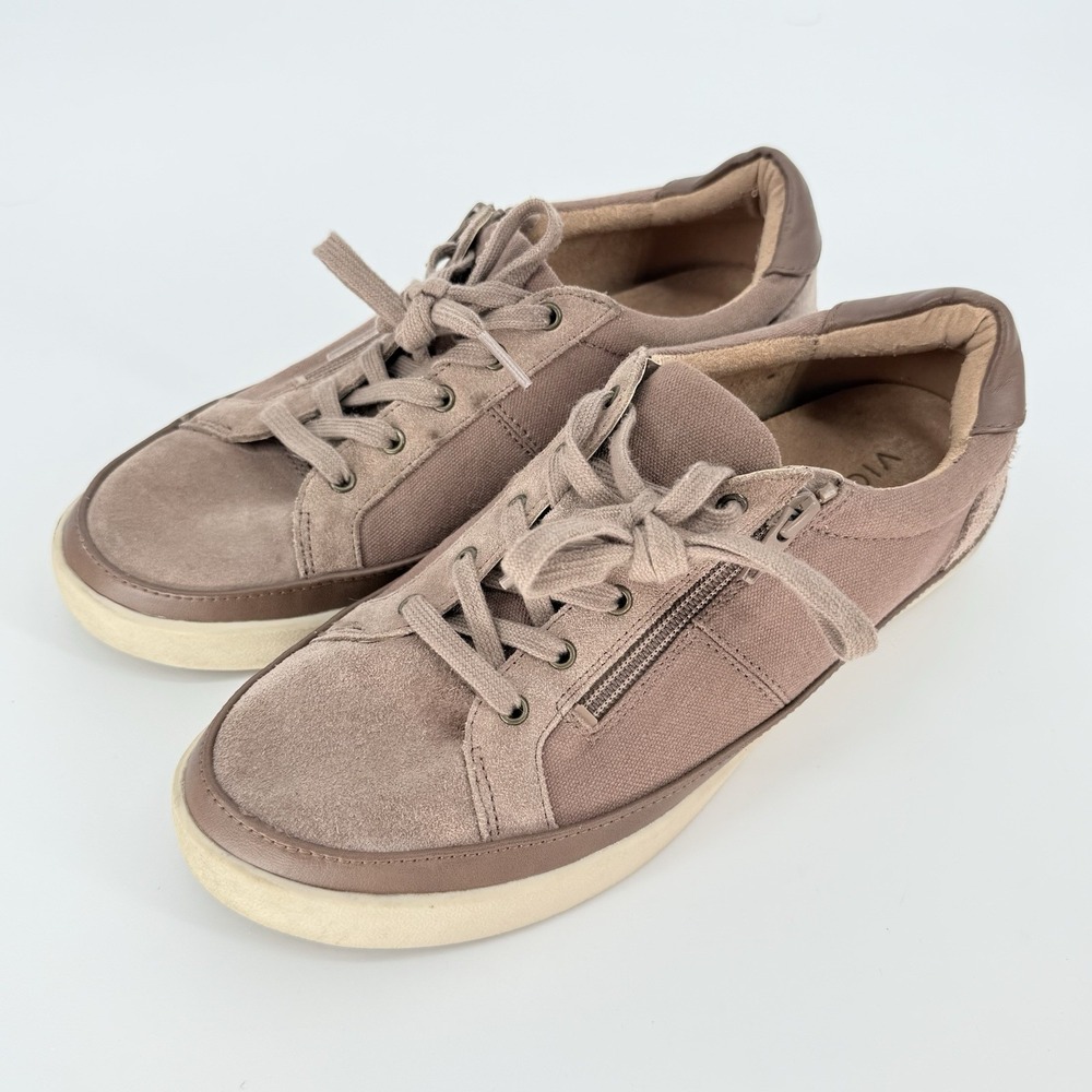 Vionic Women's Essence Mayra Suede Brown Comfort Sneakers Size 9.5
